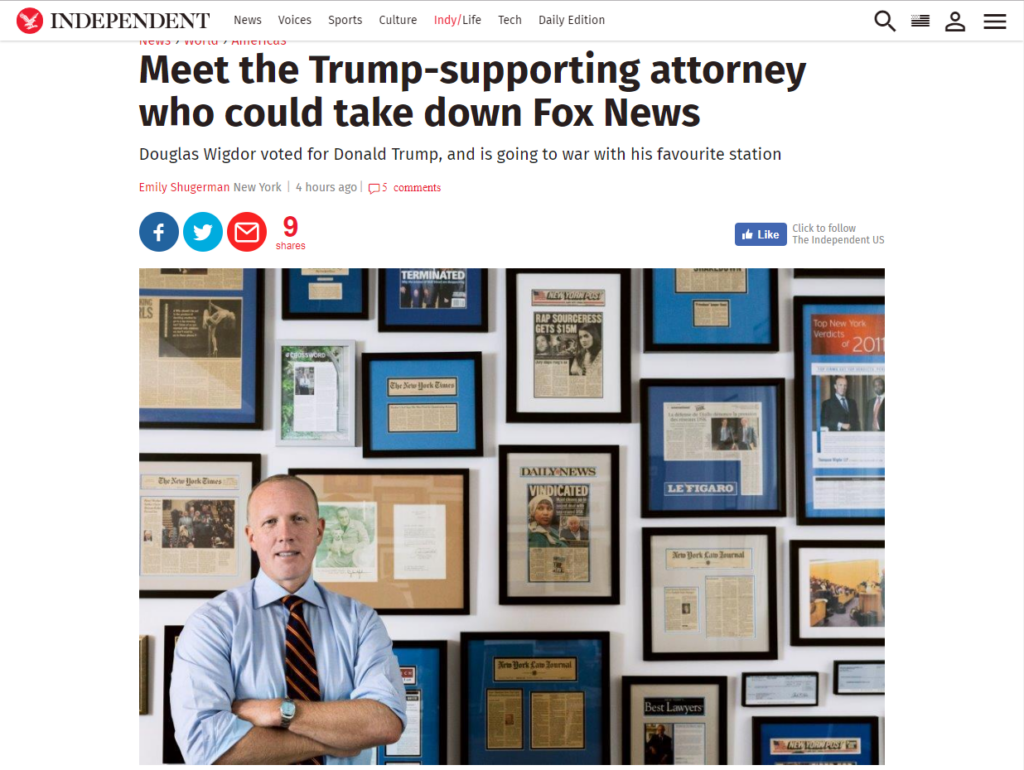 Douglas Wigdor the Independent Meet the Trump supporting attorney who could take down Fox News
