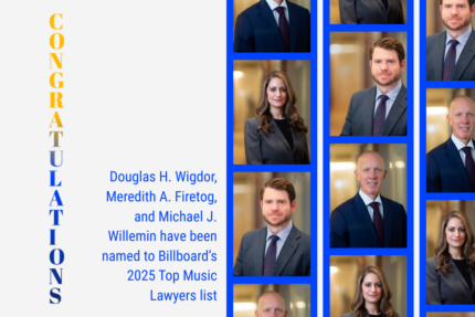 Billboard’s Top Music Lawyers Includes 3 Wigdor Partners