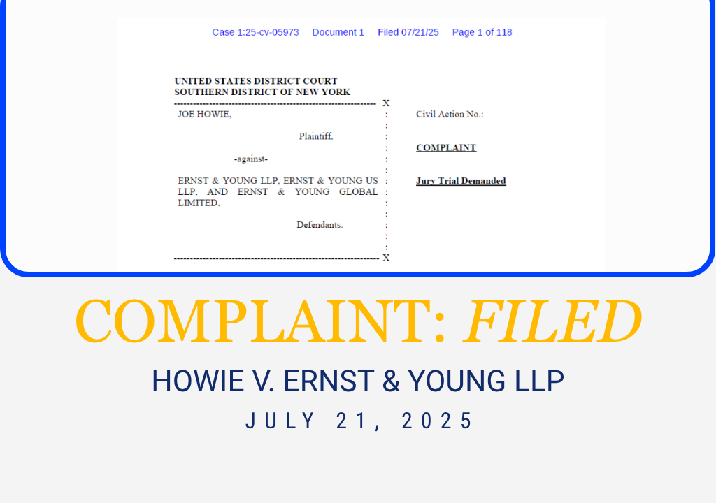 Wigdor Files Retaliation Complaint Against Global Accounting Firm EY