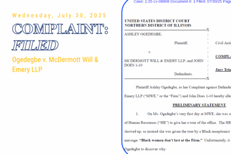 Wigdor Files Race Discrimination and Retaliation Complaint Against Top Law Firm McDermott Will & Emery