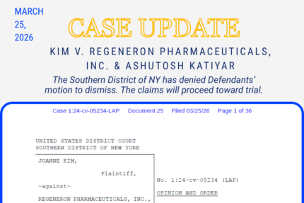 Court Partially Denies Regeneron’s Motion to Dismiss in Kim v. Regeneron