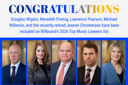 Five Wigdor Partners Named Top Music Lawyers by Billboard
